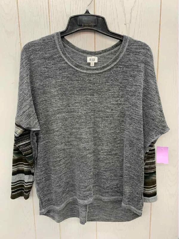 BKE Gray Womens Size S/M Shirt Collared T-Shirt Boat Neck A-Line