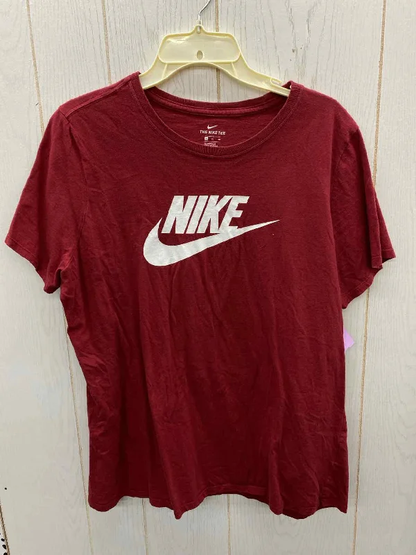 Nike Red Womens Size XL Shirt Zippered Front Buttoned Front Snap Front