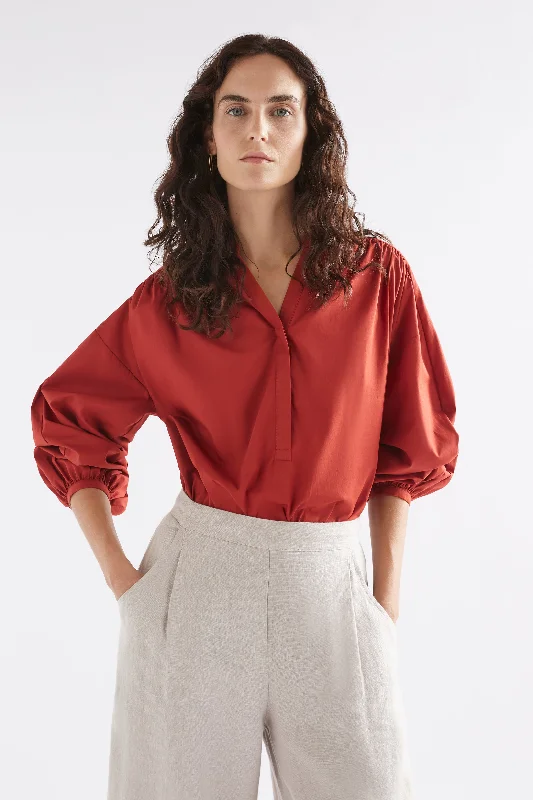 Elk Deze Shirt - Sangria Mesh Blend Leather Blend Suede Blend