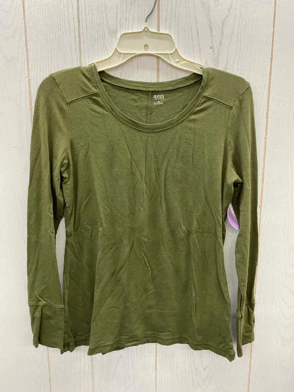 ANA Olive Womens Size Small Shirt Anti-Pilling Machine Wash Handmade