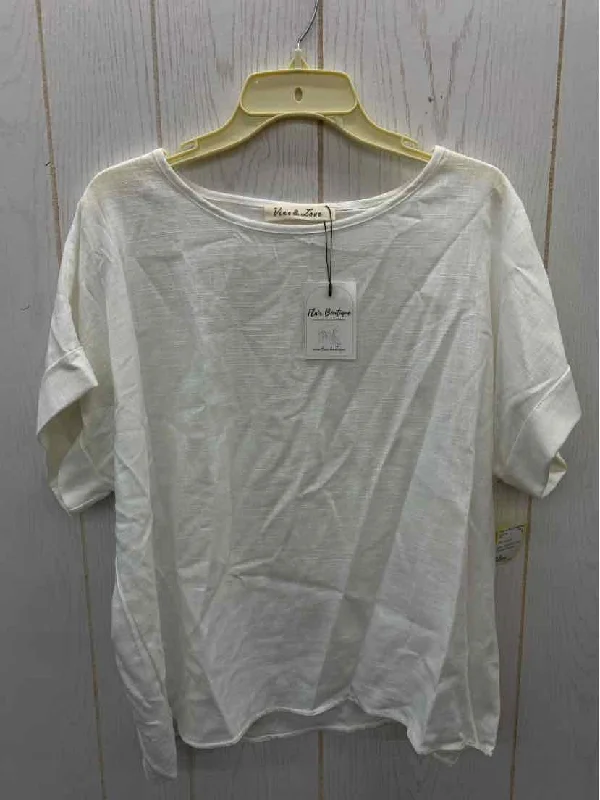 White Womens Size M Shirt Rayon Velvet Corduroy