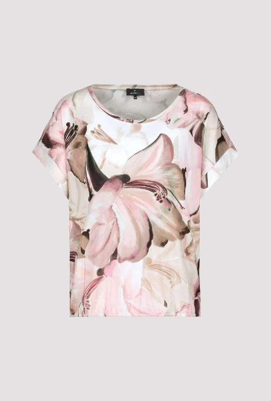 T-Shirt Floral Print MST Rose Pattern 407508MNR by Monari Elasticated Padded Insulated