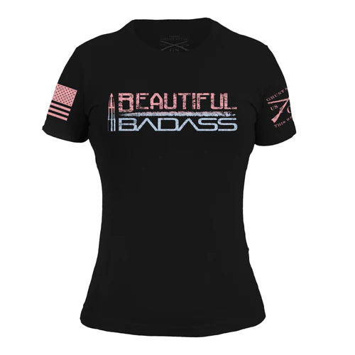 Women's Beautiful Badass Ombre T-Shirt- Black Layered Multi-layer Single Layer