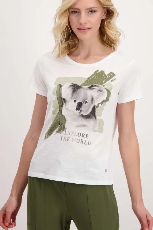 T-Shirt Koala in White 407172MNR By Monari  - OUTLET SALE Cozy Warm Stylish