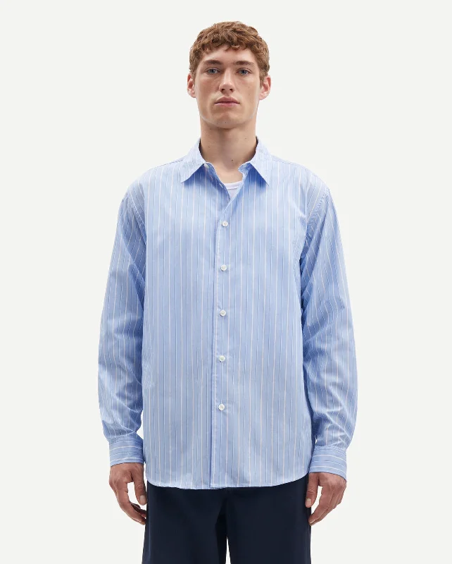 SADAMON X SHIRT 15139/ BRUNNERA BLUE Mesh Canvas Denim