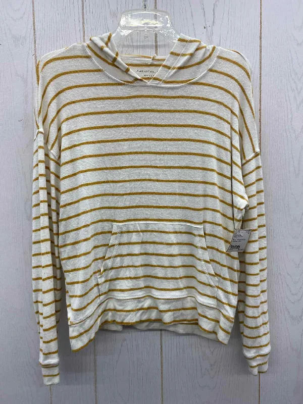 American Eagle Yellow Womens Size Small Shirt Knit Fabric Woven Fabric Fleece Fabric