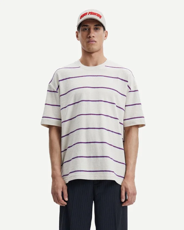 DINO T-SHIRT 11600 / OATMEAL STRIPE Welt Pockets Slit Pockets Flap Pockets