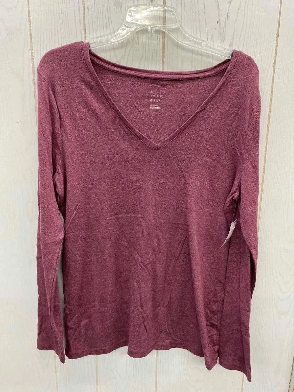 A New Day Burgundy Womens Size 16/18 Shirt Fitted T-Shirt Seamless Stretchy