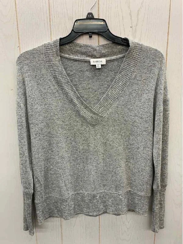 Gray Womens Size XS Shirt Zippered Front Buttoned Front Snap Front