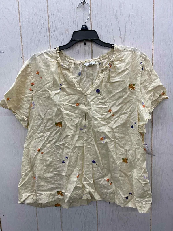 Sonoma Tan Womens Size XL Shirt Graphic Embroidered Appliqued