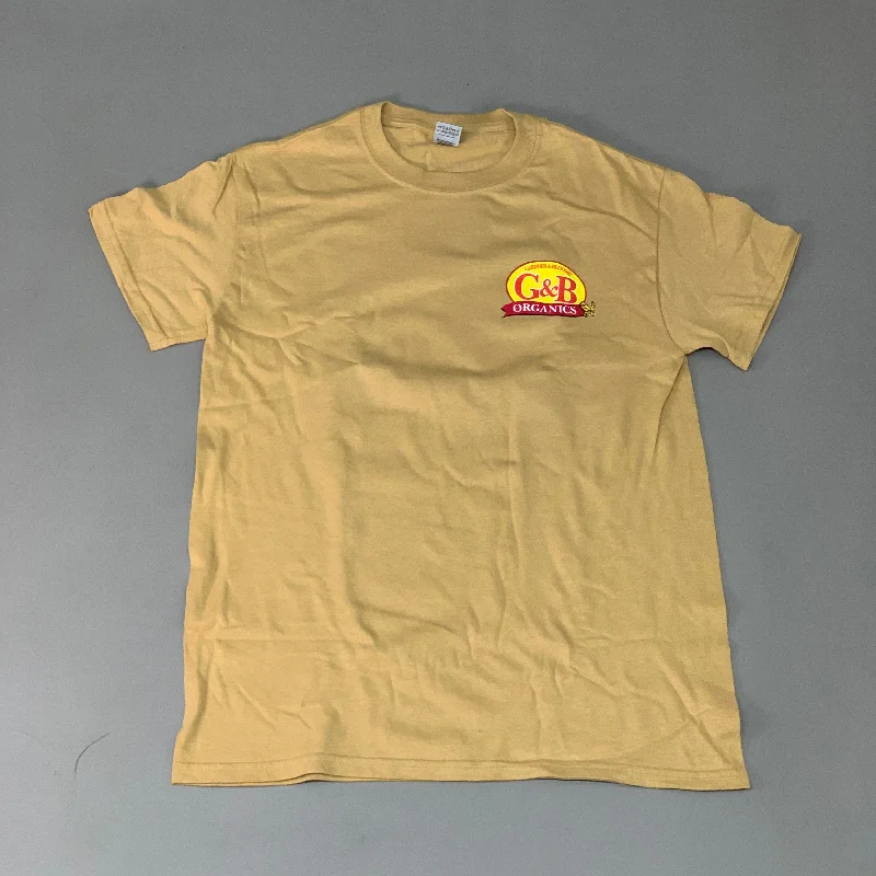 G&B Organics "I'm Diggin This" Logo T-shirt Unisex Sz S Mustard (New) Mesh Canvas Denim