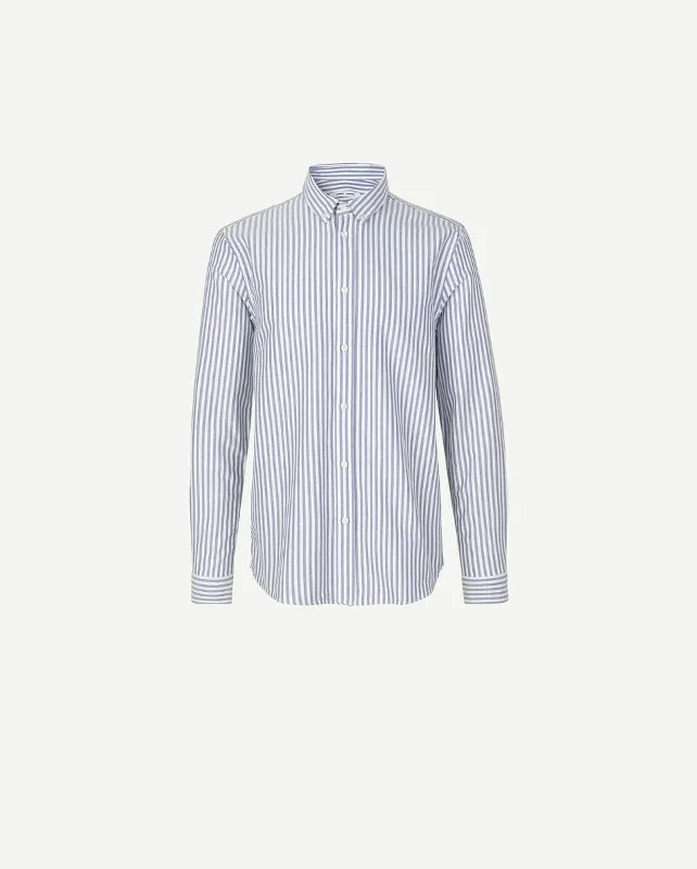 LIAM BX SHIRT / BLUE WHITE ST. Striped Floral Plaid