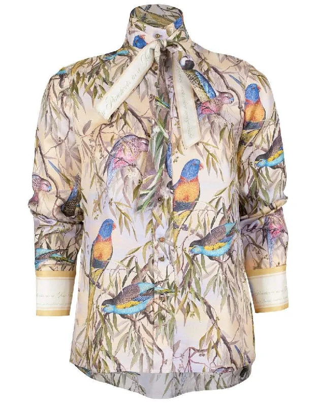 Parakeets Candescent Shirt Welt Pockets Slit Pockets