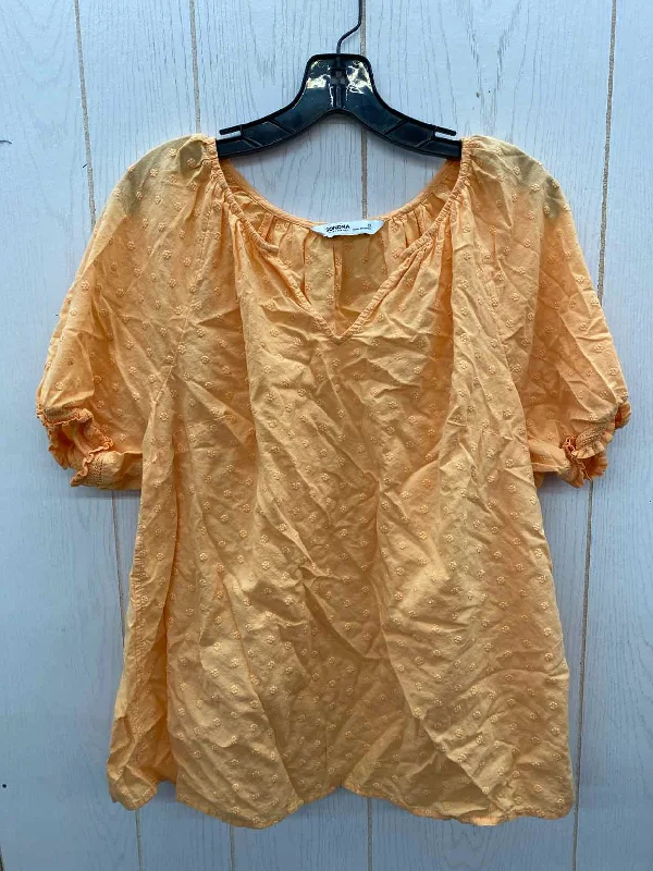 Sonoma Orange Womens Size 1X Shirt Real Fur Shearling Chenille