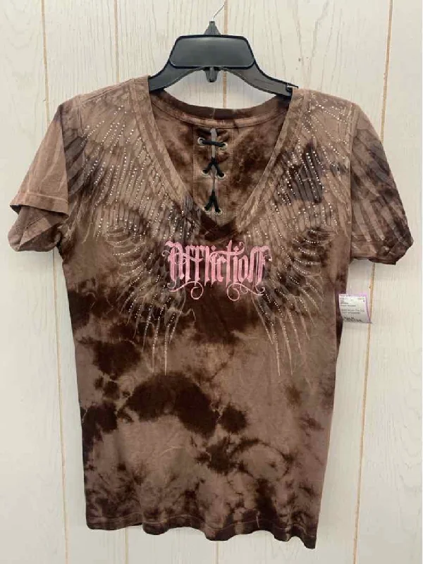 Affliction Brown Womens Size M Shirt Modern Contemporary Chic