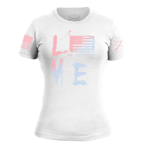 Women's Love of Country Ombre T-Shirt - White Elegant Classic Vintage