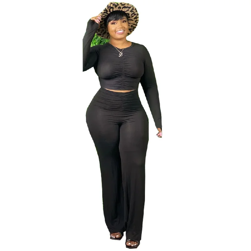 FZ Plus Size Women Pant Suit Fashionable Button-Up Pants