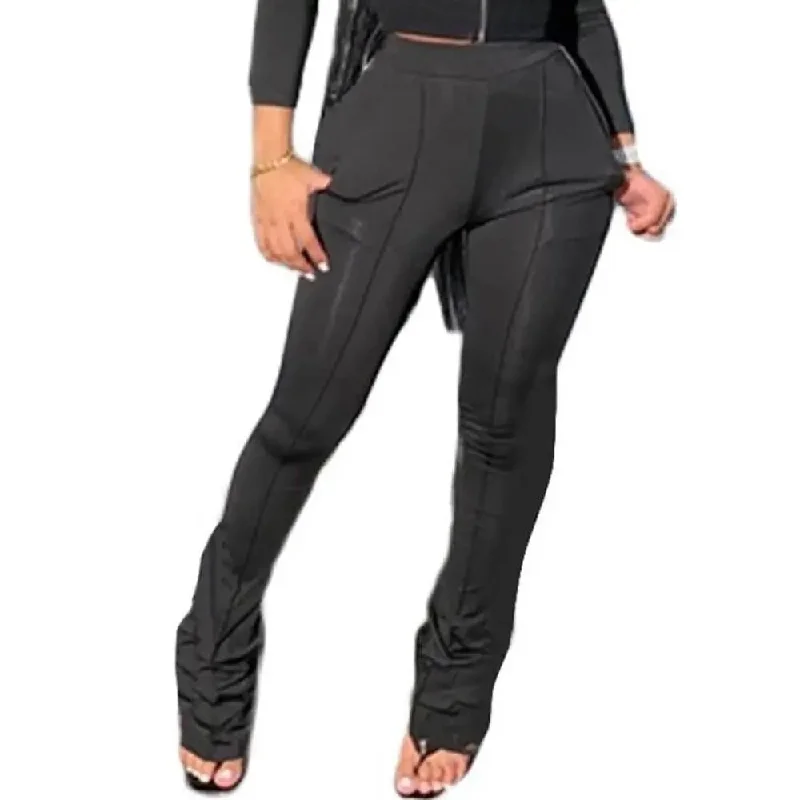 Supply Demand Women "Bag Talk" Solid Pants Black Elegant Dress Pants