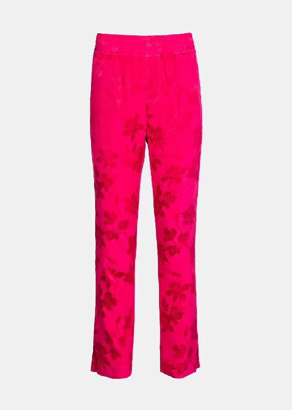 Fuschia Flower Fiona Pants Soft Stretch Pants