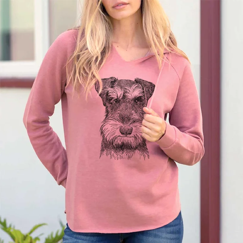 Murphy the Mini Schnauzer - Cali Wave Hooded Sweatshirt Hoodie with Crew Neck Simple Timeless