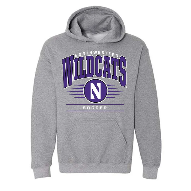 Northwestern - NCAA Women's Soccer : Maddie Finnerty - Classic Shersey Hooded Sweatshirt Hoodie with Belted Waist Structured Tailored