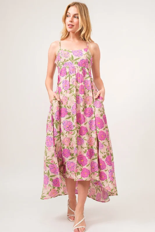 And The Why Floral High-Low Hem Cami Dress Tunics Prom sequined