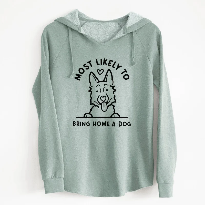 Most Likely to Bring Home a Dog - German Shepherd - Cali Wave Hooded Sweatshirt Hoodie with Crew Neck Simple Timeless