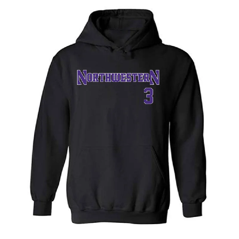 Northwestern - NCAA Women's Soccer : Maddie Finnerty - Classic Shersey Hooded Sweatshirt Hoodie with Side Slits Relaxed Casual