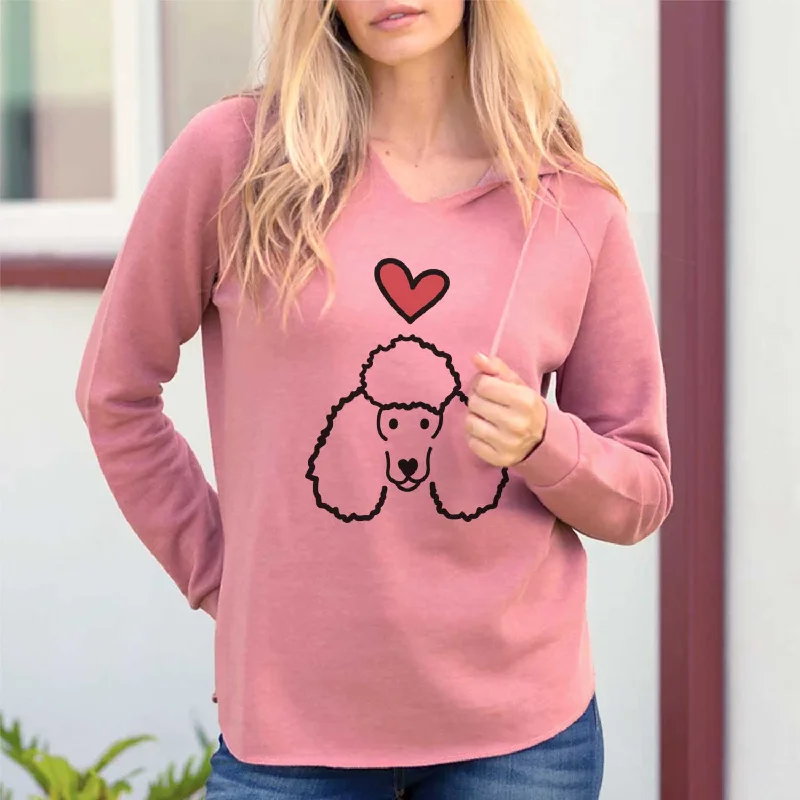 Love Always Poodle - Cali Wave Hooded Sweatshirt Hoodie with Elastic Cuffs Stretchable Comfortable