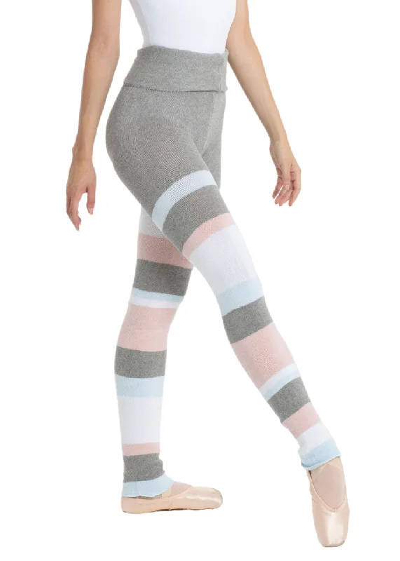 Asymmetrical Stripe Knit Pants Relaxed Fit Trousers