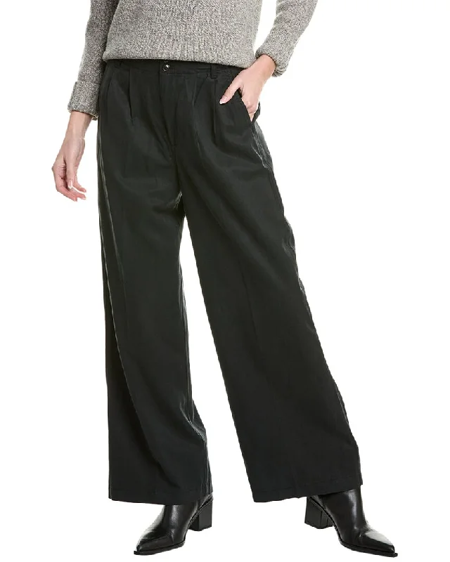 Madewell Harlow Linen-Blend Wide Leg Pant Classic Flared Pants