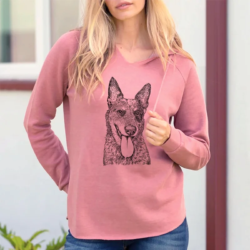 Madison the Blue Heeler - Cali Wave Hooded Sweatshirt Hoodie with High-Low Hem Asymmetrical Trendy