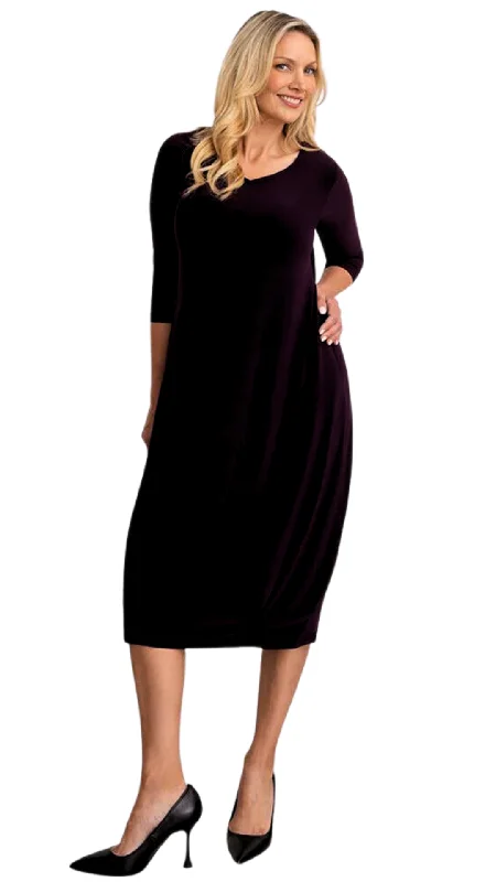 Reversible Front to Back Narrow Lantern Dress. Style SI28124-2BLK Tunics Silk luxurious