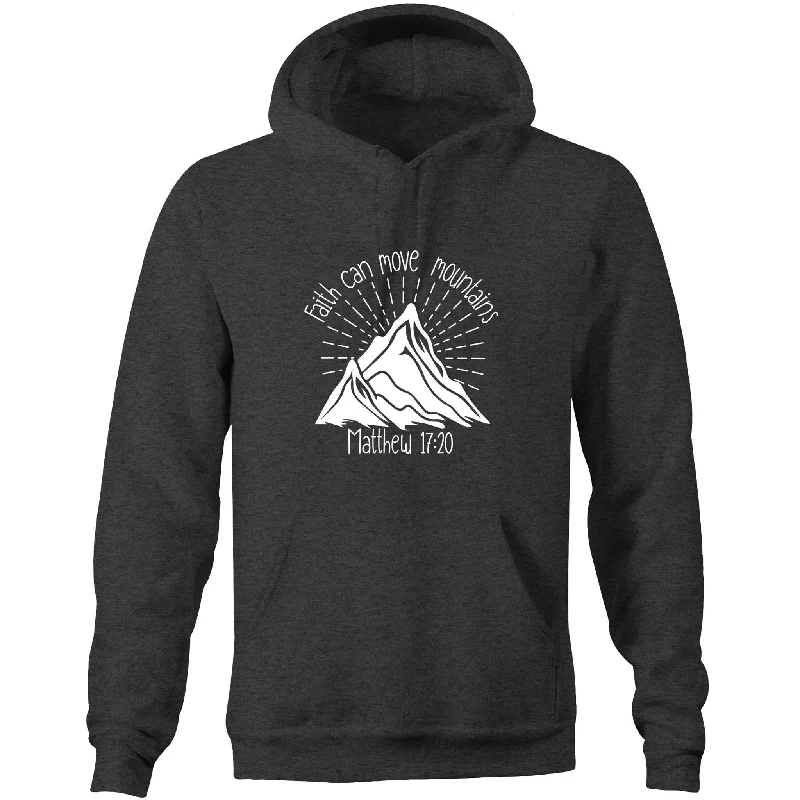 Faith Can Move Mountains Pocket Hoodie Sweatshirt Oversized Hoodie Comfort Casual