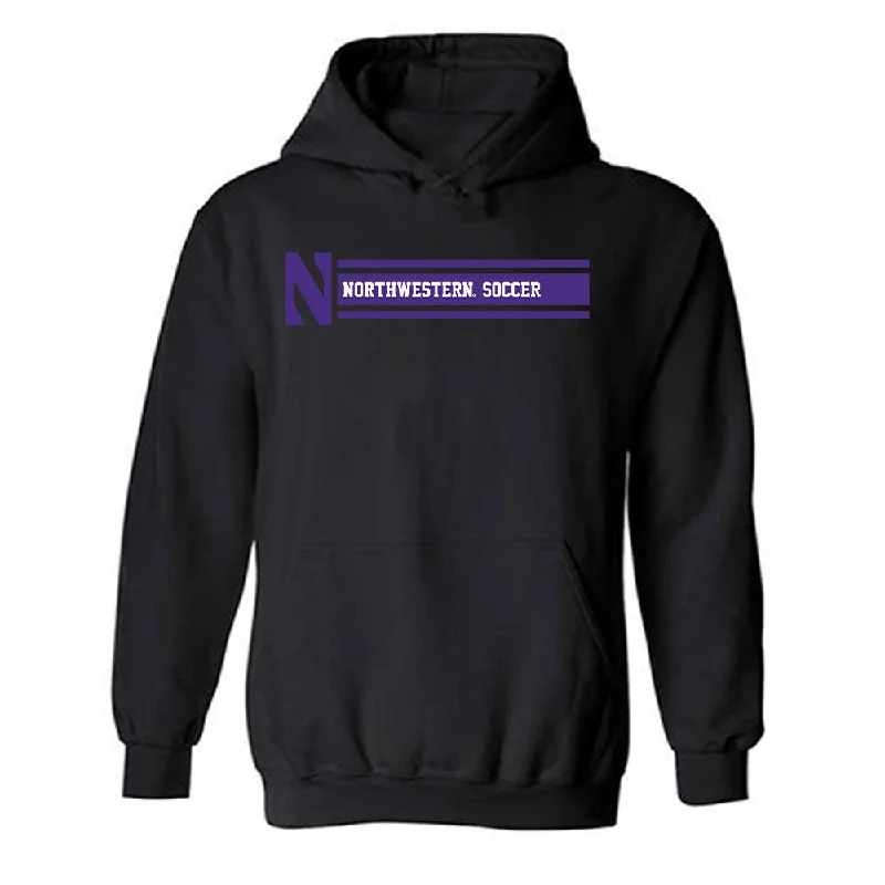 Northwestern - NCAA Women's Soccer : Maddie Finnerty - Classic Shersey Hooded Sweatshirt Hoodie with Snap Buttons Easy Quick