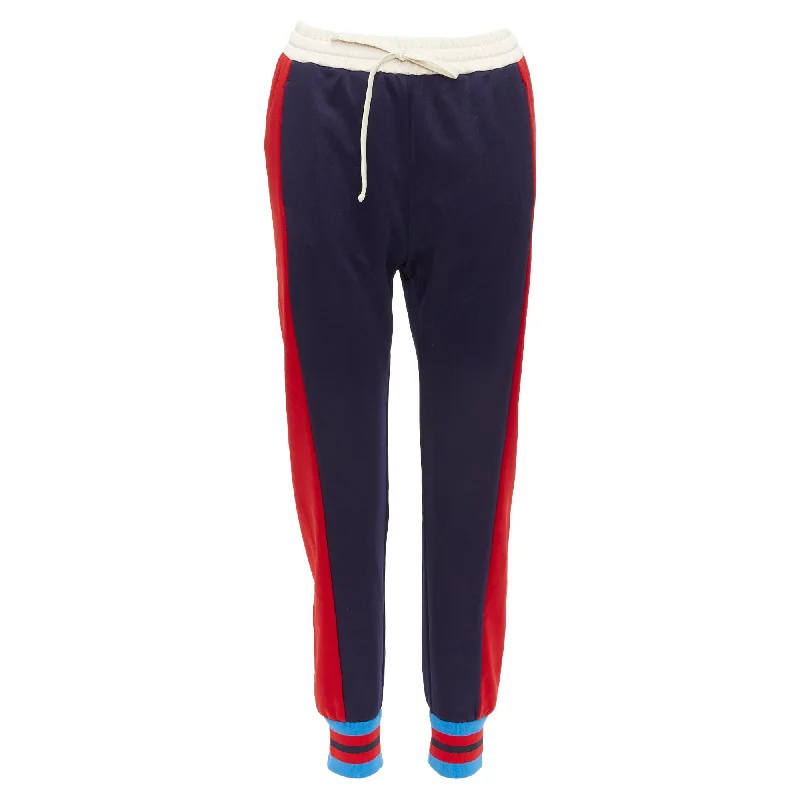 Gucci tricolor stripes colorblock tapered track sweat pants Warm Wool Trousers