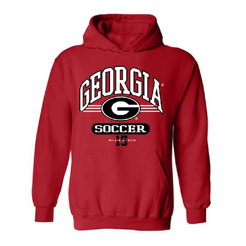 Georgia - NCAA Women's Soccer : Millie Filson - Classic Fashion Shersey Hooded Sweatshirt Hoodie with Ribbed Neckline Snug Warm