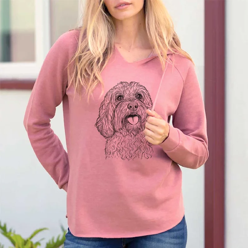 Cali the Cavapoo - Cali Wave Hooded Sweatshirt Hoodie with Hidden Zipper Minimalist Clean