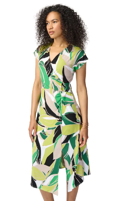 Tropical Print Silky Knit Dress. Style JR241201 Tunics Trendy modern