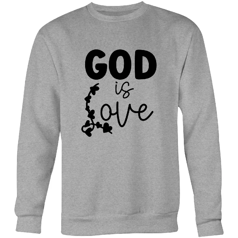 God is Love Crew Sweatshirt Hoodie with Back Slit Movement Comfort