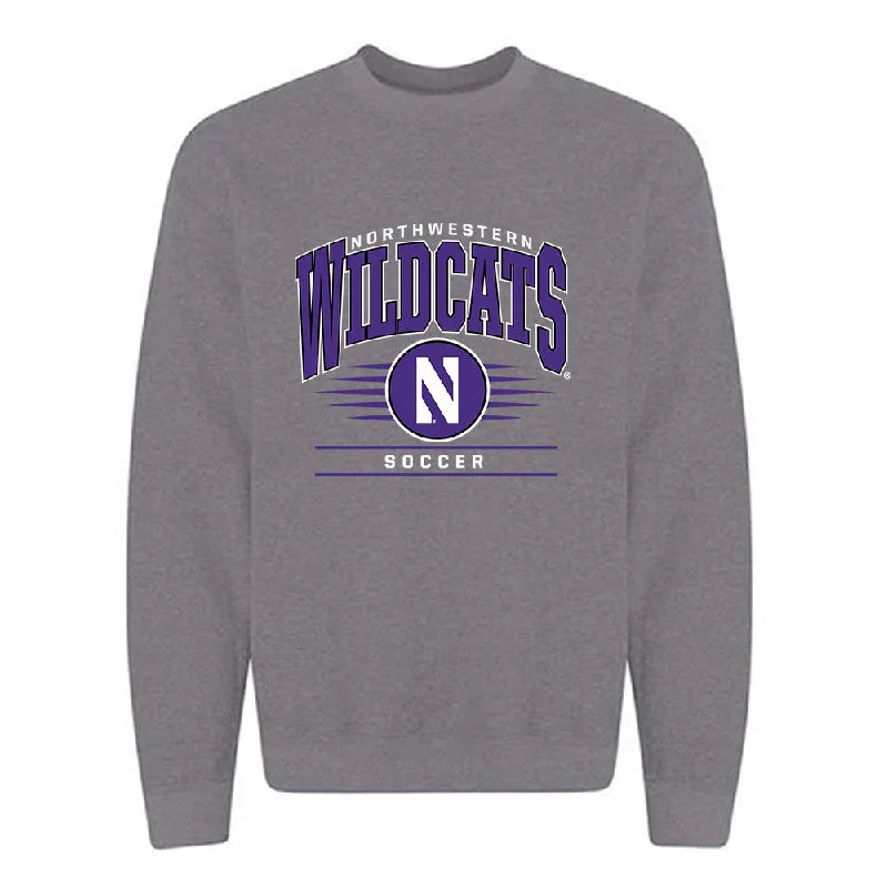 Northwestern - NCAA Women's Soccer : Maddie Finnerty - Classic Shersey Crewneck Sweatshirt Hoodie with Front Slit Layering Stylish