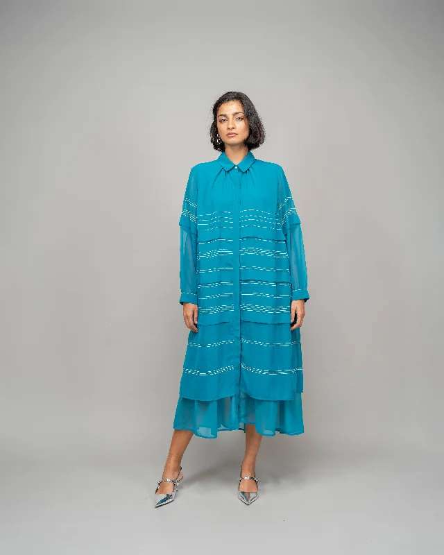 Pleated Fence Double Layer Dress Tunics Sale discount