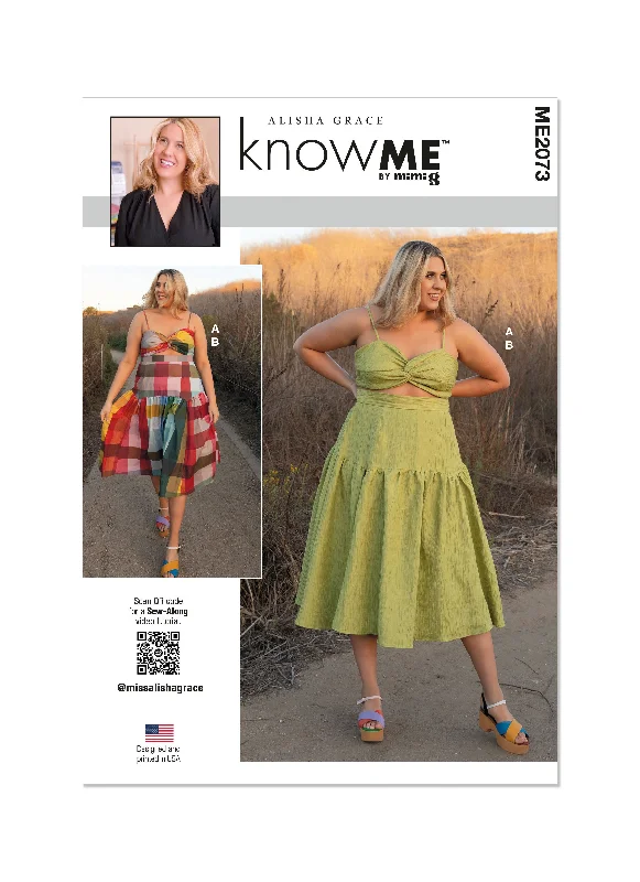 Know Me Pattern Me2073 Misses' Crop Top and Skirt Machine Wash Dry Clean Hand Wash