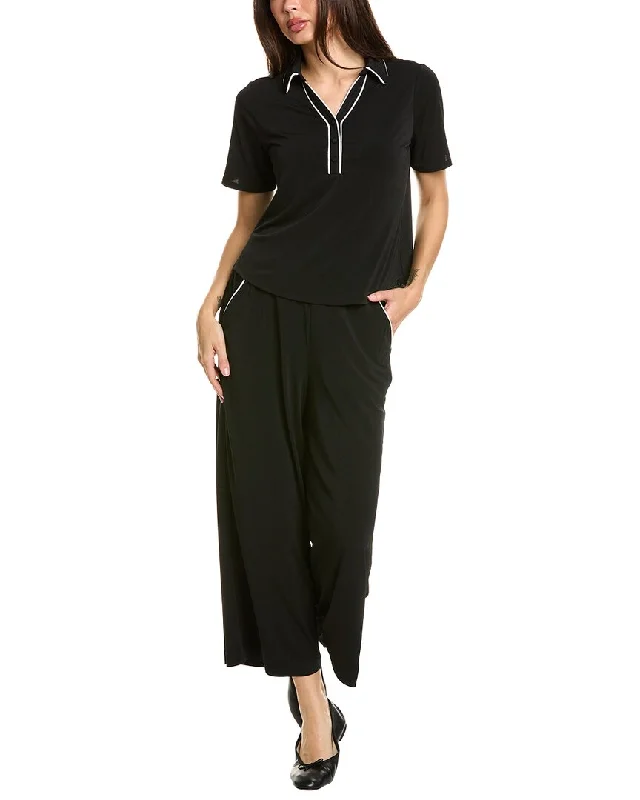 Adrianna Papell 2pc Top & Pant Set Chic Black Leggings