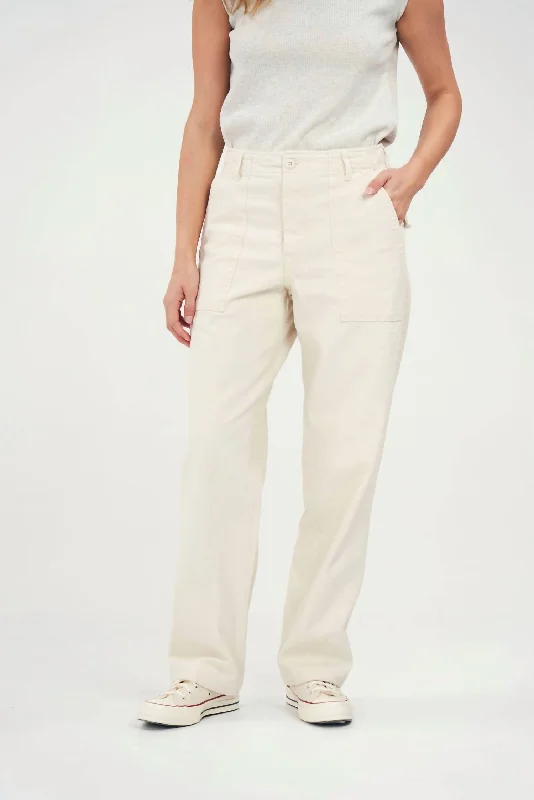 Baker Pant In Natural White Fashionable Button-Up Pants