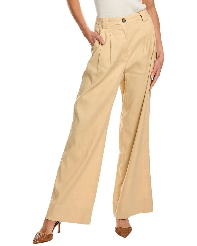 A.L.C. Tommy II Linen-Blend Pant Formal Wide-Leg Pants