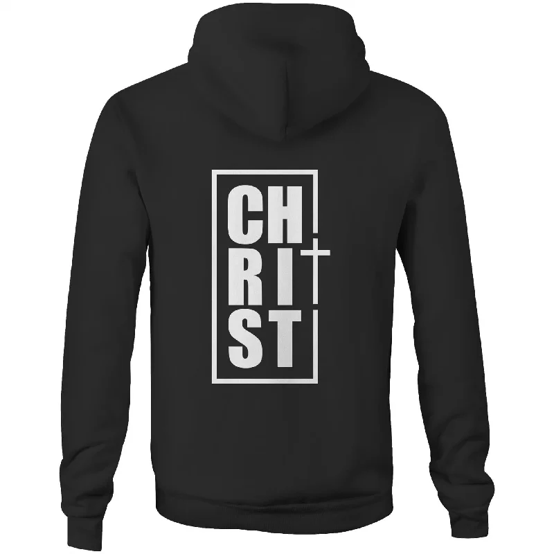 Christ Cross Pocket Hoodie Sweatshirt Hoodie with Hem Contrast Bold Stylish