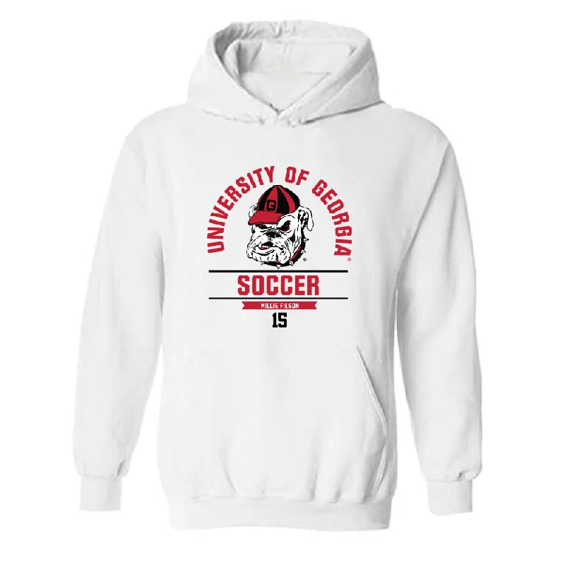 Georgia - NCAA Women's Soccer : Millie Filson - Classic Fashion Shersey Hooded Sweatshirt Hoodie with Lace Feminine Delicate