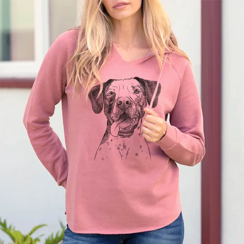 Cola the Catahoula - Cali Wave Hooded Sweatshirt Hoodie with Hem Ribbing Snug Secure