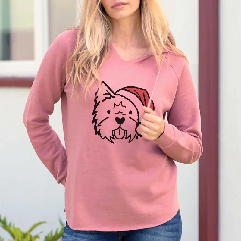 Jolly West Highland Terrier - Cali Wave Hooded Sweatshirt Hoodie with Rolled Sleeves Casual Relaxed